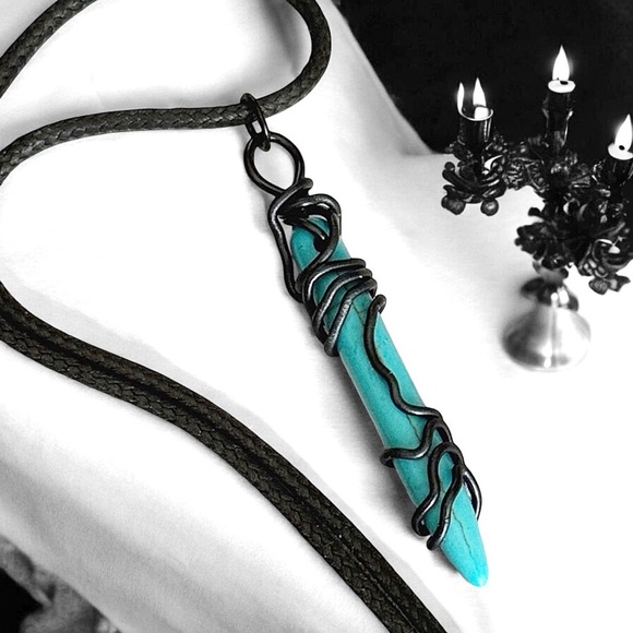 5 For $25💫Wrapped Alternative Turquoise Spike Pendant Necklace - Picture 1 of 5